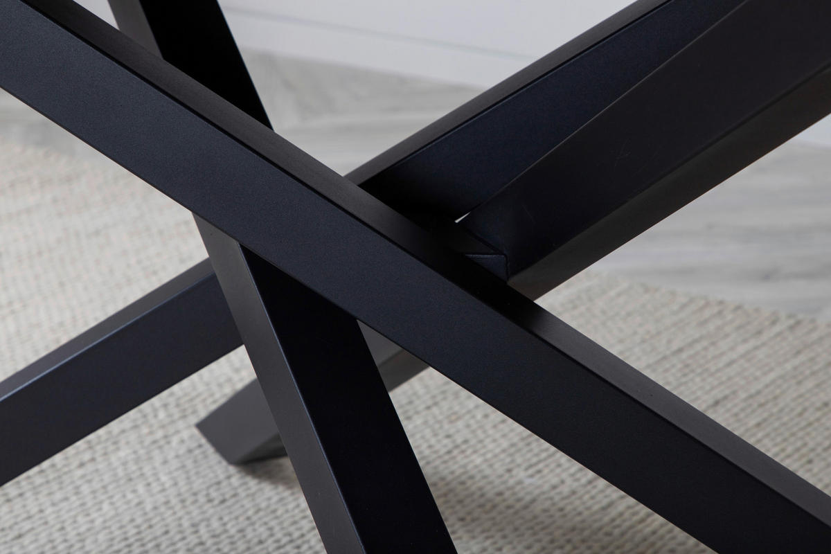 ESSTISCH furniert rechteckig Schwarz  - Schwarz, Design, Holzwerkstoff/Metall (180/90/76cm) - Livetastic