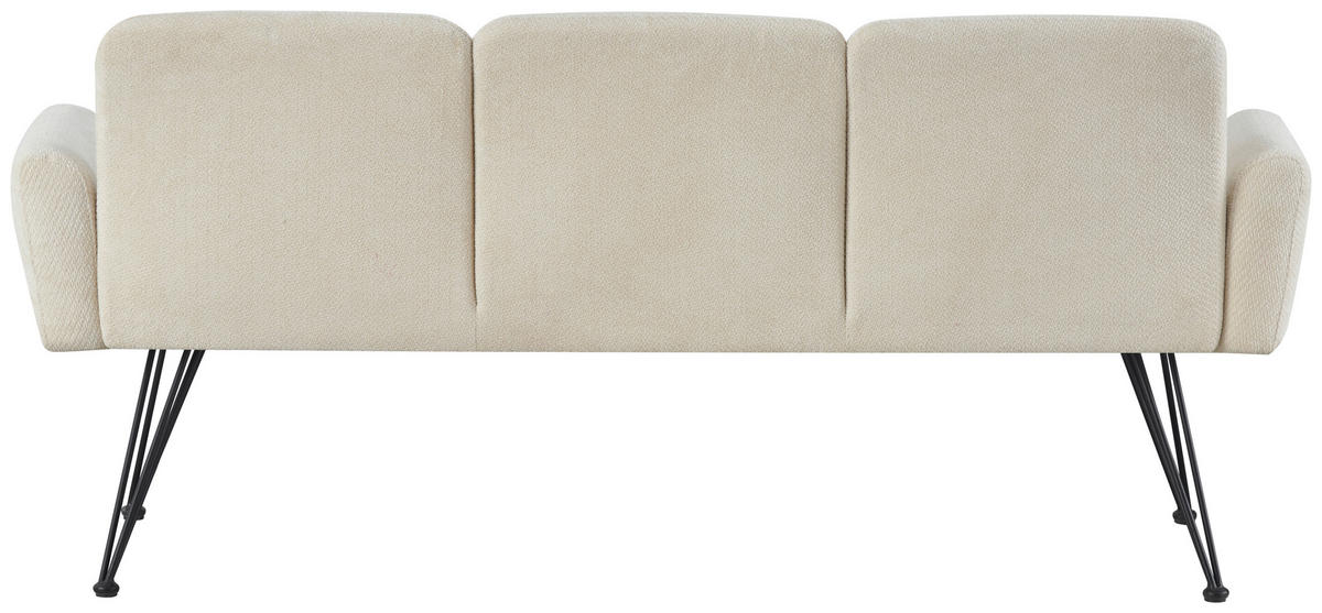 SITZBANK 178/82/61 cm Webstoff Creme, Schwarz  - Creme/Schwarz, Design, Textil/Metall (178/82/61cm) - Stylife
