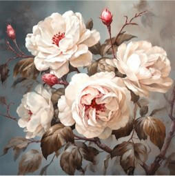 XXXL OBRAZ NA KOVU, květiny, 30/30/2 cm