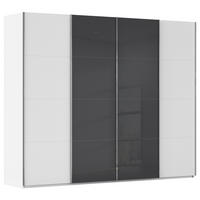 SCHWEBETÜRENSCHRANK 271/235/68 cm 4-türig Grau, Weiß  - Chromfarben/Weiß, KONVENTIONELL, Glas/Holzwerkstoff (271/235/68cm) - Novel