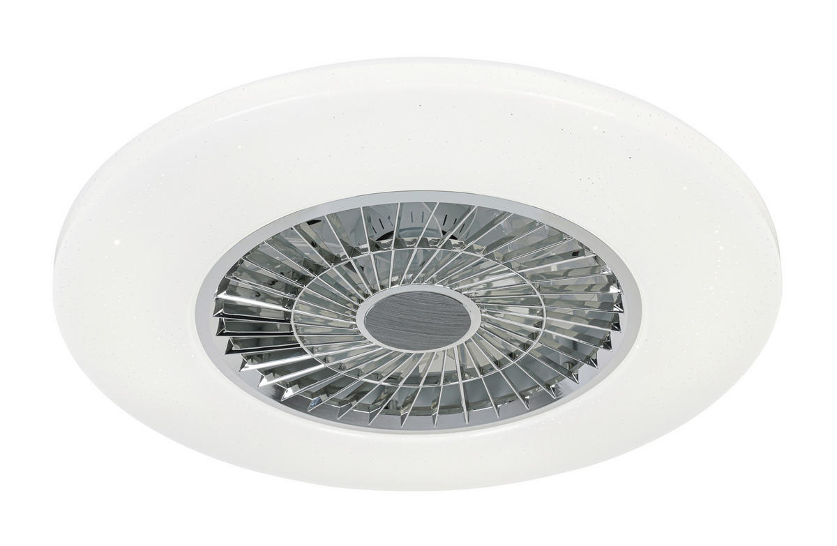 DECKENVENTILATOR - Chromfarben/Weiß, Trend, Kunststoff/Metall (58/14,5cm) - Mican