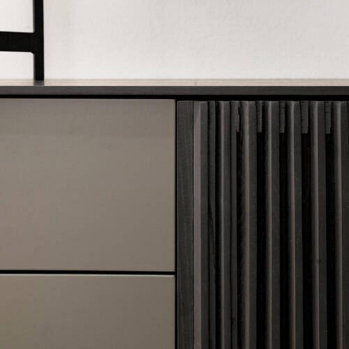 KOMODA, antracit, črna  - črna/antracit, Design, kovina/leseni material (160/82/45cm) - home24