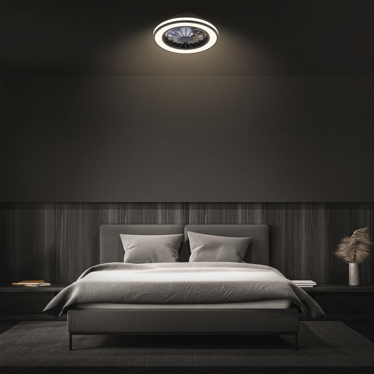 DECKENVENTILATOR 38/14 cm   - Schwarz/Weiß, Design, Kunststoff (38/14cm)