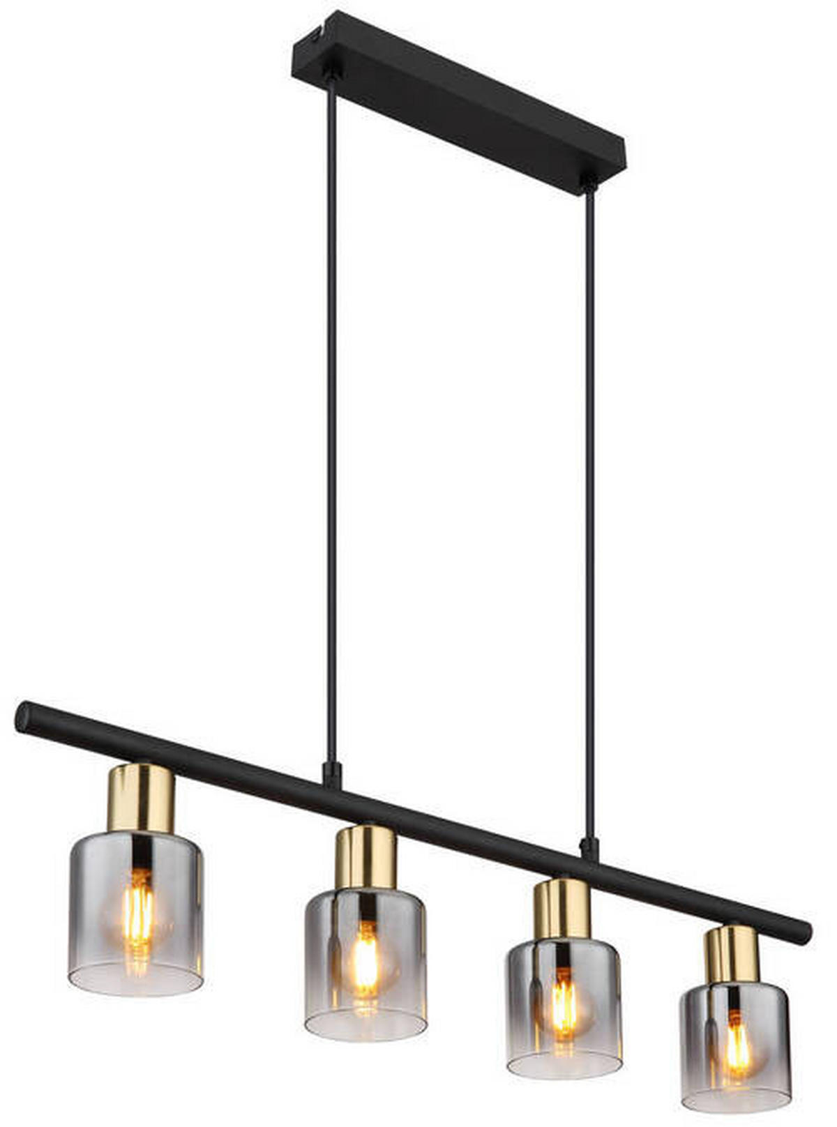 FÜGGŐLÁMPA 65/8/120 cm  - fekete/aranyszínű, Design, Üveg/fém (65/8/120cm) - Globo