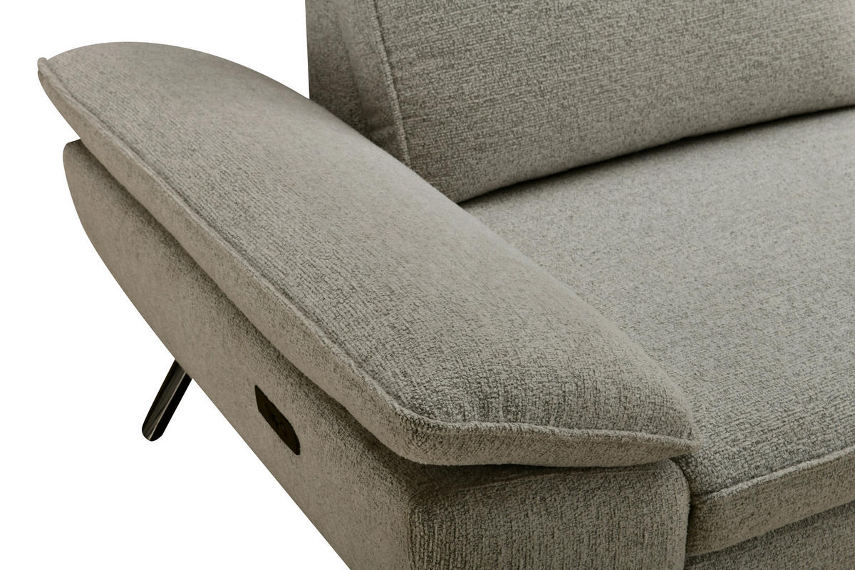ECKSOFA Beige Webstoff  - Beige/Schwarz, MODERN, Textil/Metall (290/161cm) - Livetastic