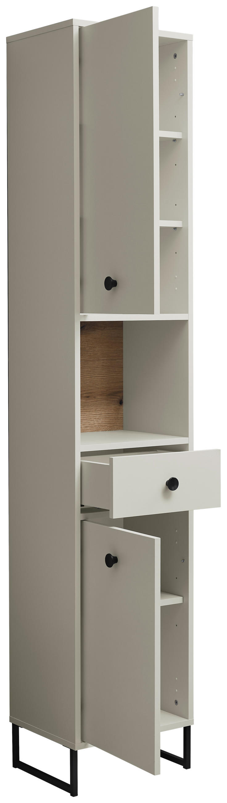 HOCHSCHRANK 38/195/32 cm  - Kaschmir/Eichefarben, MODERN, Holzwerkstoff/Kunststoff (38/195/32cm) - MID.YOU