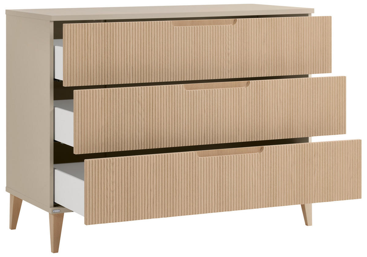 KOMODA ZA PREVIJANJE  Jonte  - boje hrasta/bež, Basics, drvni materijal (124/95/56cm) - Paidi