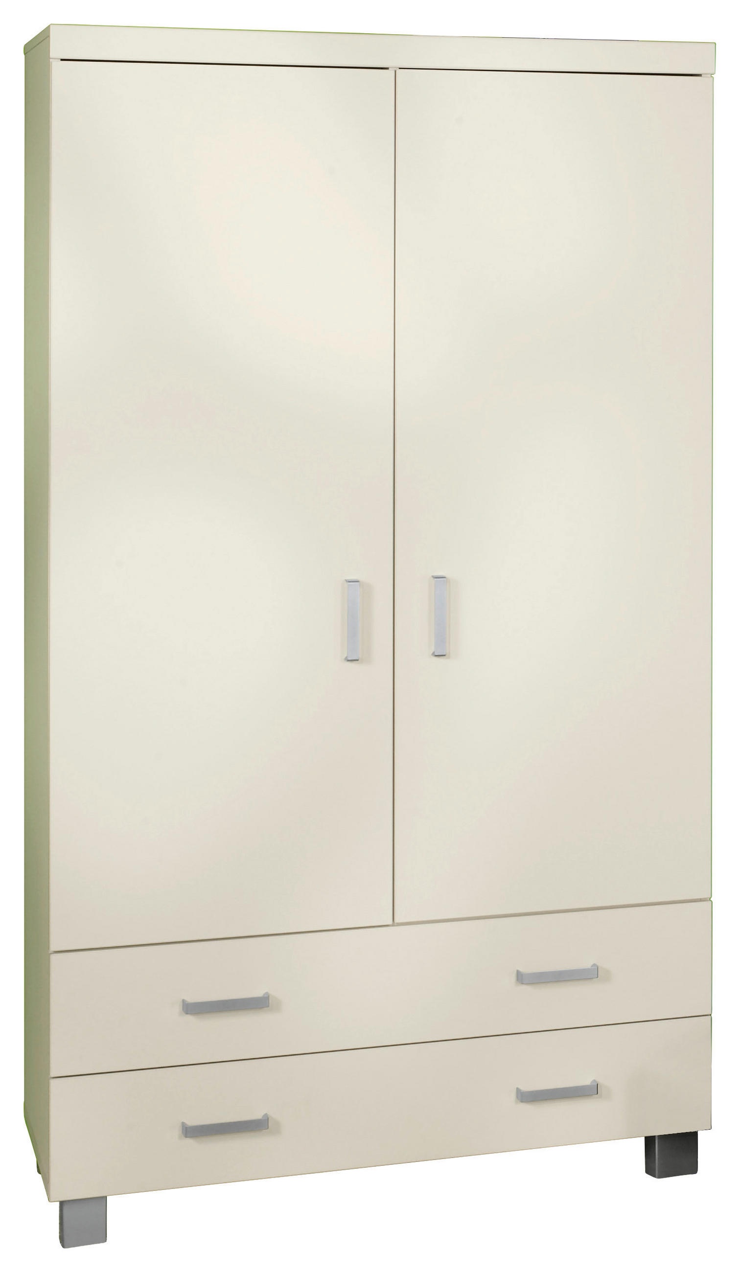 KLEIDERSCHRANK in Weiss  - Weiss/Silberfarben, Design, Holzwerkstoff/Metall (109,9/199,2/55,9cm) - Paidi