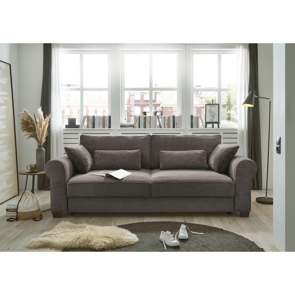 Thumbnail - Mid.you Schlafsofa, Mokka, Textil, 250x95x125 cm, Schlafen auf Sitzhöhe, Rücken echt, Wohnzimmer, Sofas & Couches, Schla...