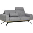 3-SITZER-SOFA Struktur Grau  - Schwarz/Grau, Design, Holz/Textil (196/85-104/95cm) - Novel