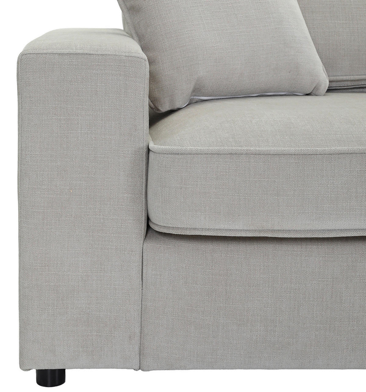ECKSOFA Grau Flachgewebe Zierkissen, Rückenkissen, Rücken echt  - Schwarz/Grau, MODERN, Kunststoff/Textil (307/228cm) - Carryhome