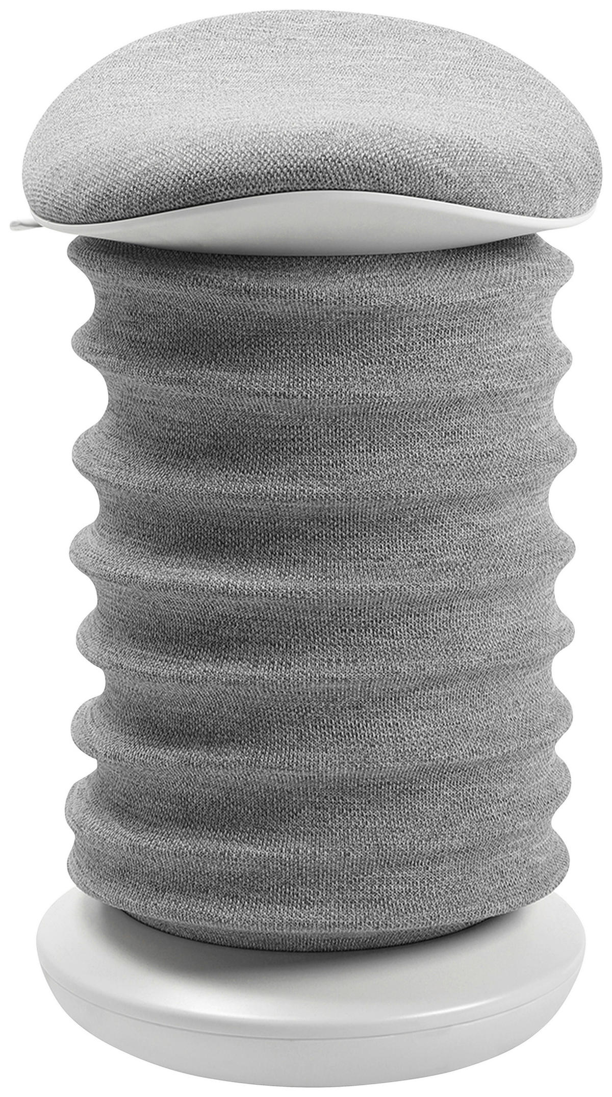 BÜROHOCKER Weiß, Hellgrau  - Hellgrau/Weiß, Design, Kunststoff/Textil (37,5/53-64/36cm) - Topstar