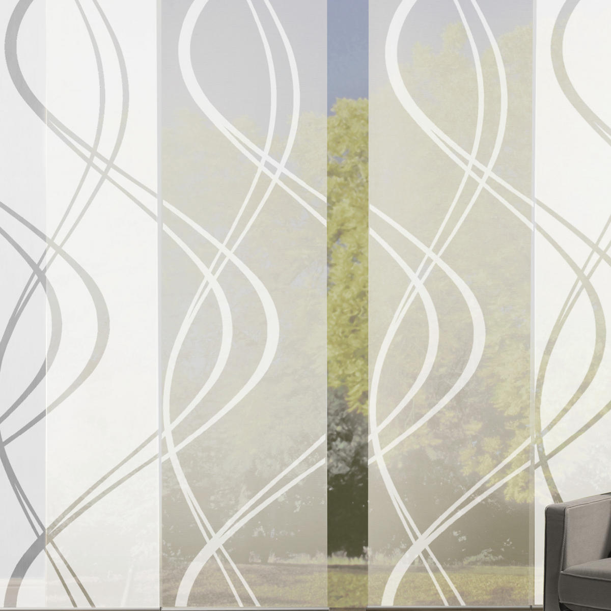 PANELOVÝ ZÁVĚS, 60/245 cm - bílá, Moderní, textil (60/245cm)