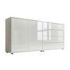 SIDEBOARD Mailand Set 3  in 158/73/33 cm  - Weiß Hochglanz/Schwarz, MODERN, Holzwerkstoff/Kunststoff (158/73/33cm) - MID.YOU