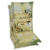 SESSELAUFLAGENSET Floral  - Dunkelgrün/Hellgrün, Basics, Textil (50/7/120cm)