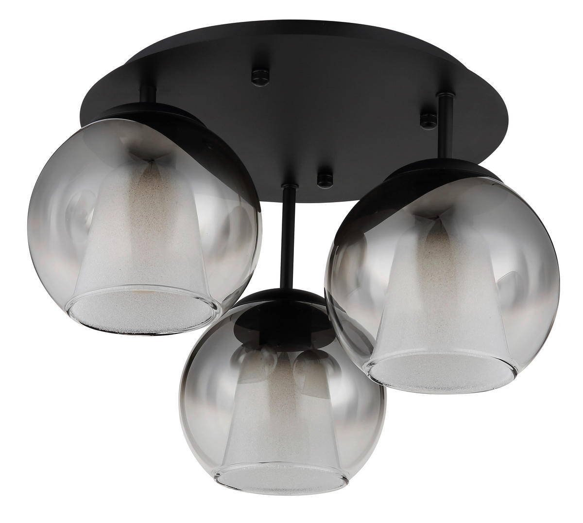 DECKENLEUCHTE  41/28,5 cm    - Klar/Schwarz, Basics, Glas/Metall (41/28,5cm) - Globo