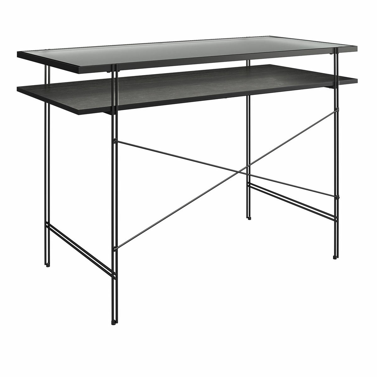 COMPUTERTISCH 110/75/50 cm  - Eichefarben/Schwarz, Design, Holzwerkstoff (110/75/50cm) - MID.YOU