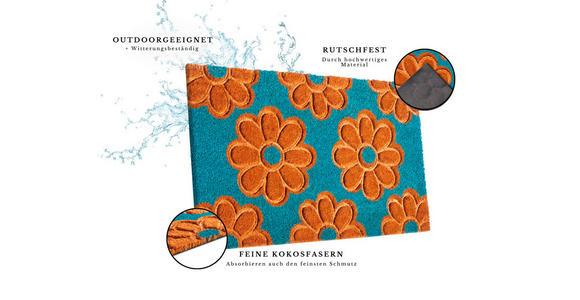 KOKOSMATTE 45/75 cm Mix Mats - Hellbraun/Hellblau, Basics, Naturmaterialien/Kunststoff (45/75cm) - Esposa