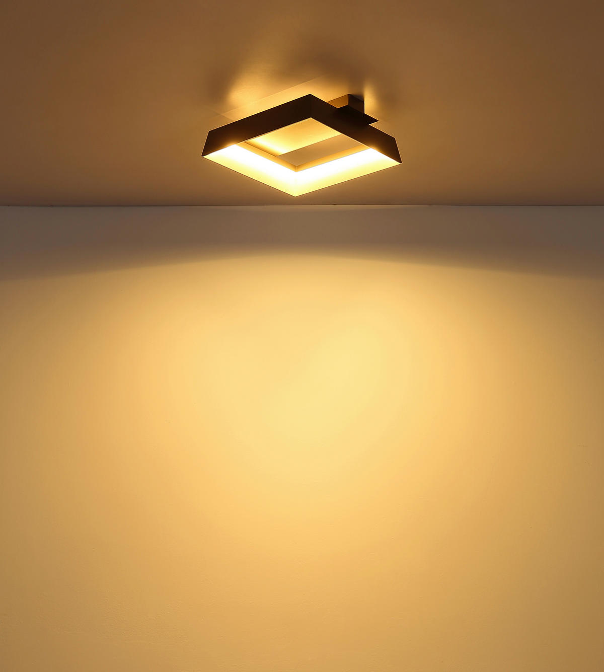 LED-DECKENLEUCHTE 26/24/7,5 cm   - Braun/Weiß, Design, Kunststoff/Metall (26/24/7,5cm) - Globo