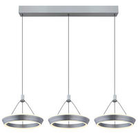 LED-HÄNGLAMPA 97,5/30,4/200 cm  - titanfärgad/opal, Design, metall/plast (97,5/30,4/200cm) - Globo