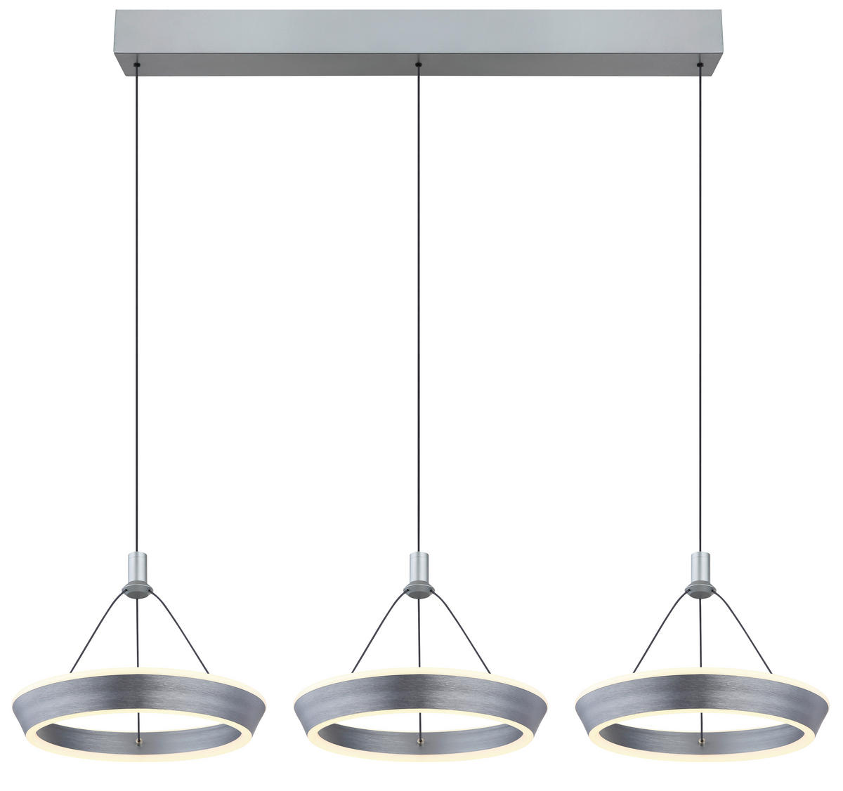 LED-HÄNGLAMPA 97,5/30,4/200 cm  - titanfärgad/opal, Design, metall/plast (97,5/30,4/200cm) - Globo