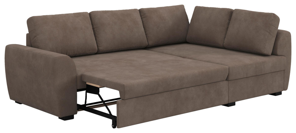 KUTNA GARNITURA tekstil  taupe   - crna/taupe, Trend, tekstil/plastika (253/154cm) - MID.YOU