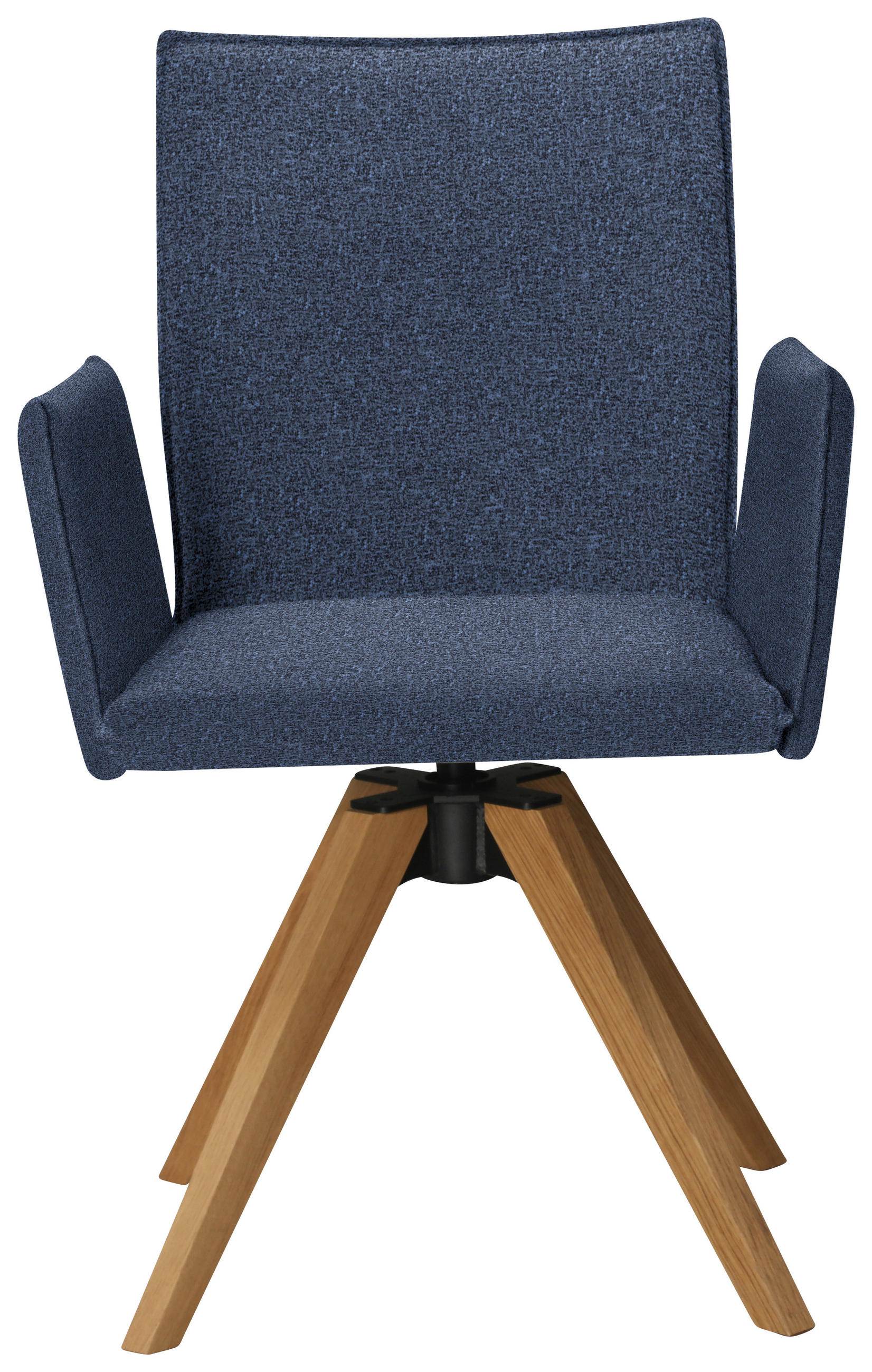 Thumbnail - Moderano Armlehnstuhl, Eiche, Dunkelblau, Holz, Textil, Wildeiche, massiv, eckig, 64x91x61 cm, Stoffauswahl, Typenauswah...