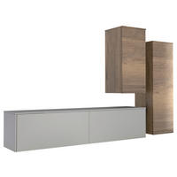 WOHNWAND 3-teilig  in Eichefarben, Hellgrau  234/174/37 cm  - Eichefarben/Hellgrau, Design, Holzwerkstoff (234/174/37cm) - Celina Home