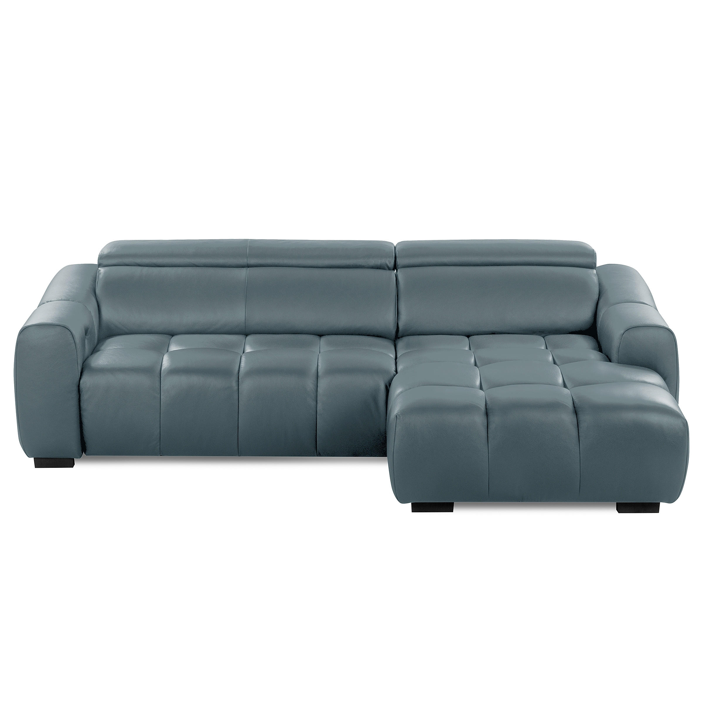 ECKSOFA  Echtleder Dunkelblau  - Schwarz/Dunkelblau, Design, Leder/Kunststoff (274/177cm) - Livetastic