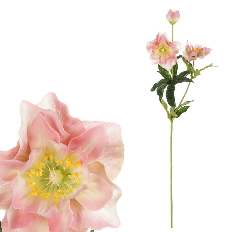 ROZKVITNUTÁ VETVIČKA ČEREŠNE 60 cm - hnedá/pink, Romantik / Landhaus, textil/plast (60cm)