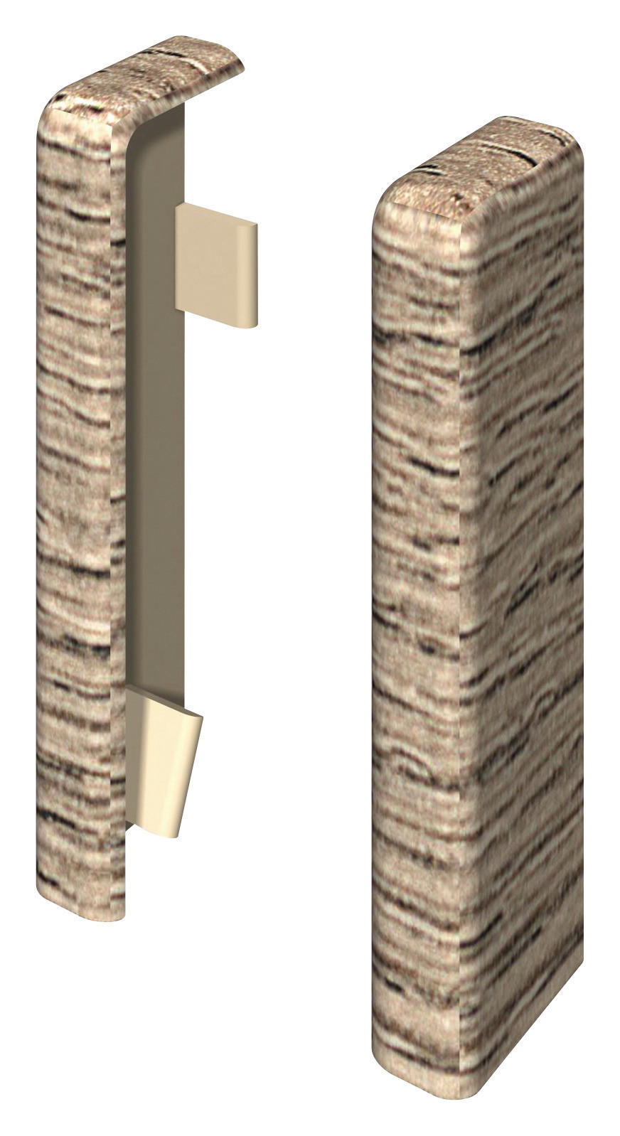 SOCKELLEISTENENDSTÜCK - Eichefarben/Grau, KONVENTIONELL, Kunststoff (2.2/2.2/5.9cm) - Egger Holzwerkstoffe