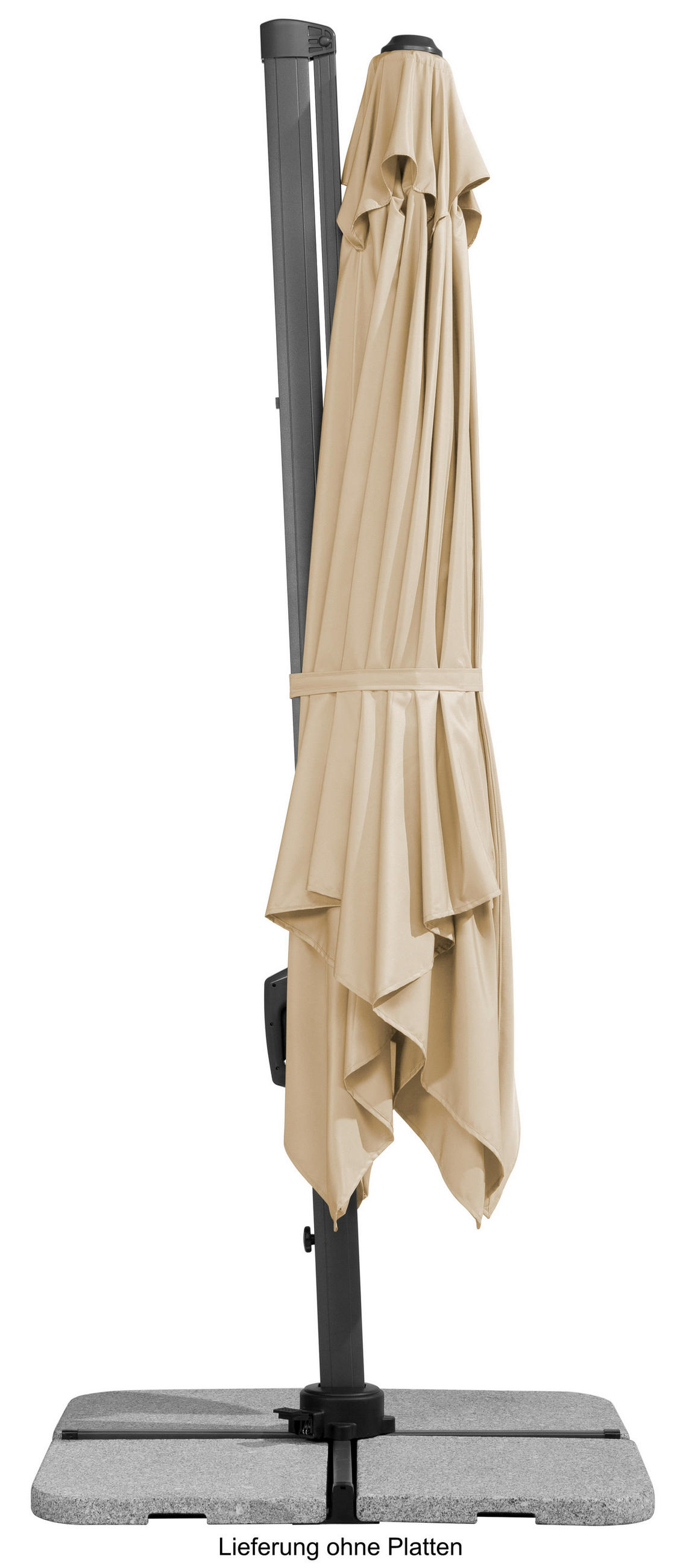 AMPELSCHIRM   - Anthrazit/Naturfarben, Basics, Textil/Metall (358/263/300cm) - Schneider