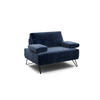 SESSEL Samt Dunkelblau    - Schwarz/Dunkelblau, Design, Textil/Metall (114-142/85/86-94cm) - SENSOO