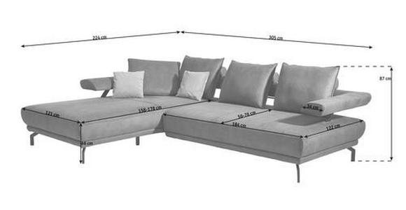 ECKSOFA in Echtleder Creme, Ecru  - Ecru/Creme, Design, Leder/Metall (224/305cm) - Dieter Knoll