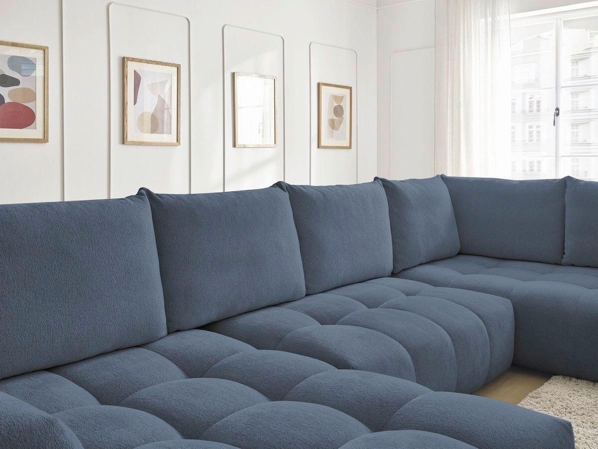 ECKSCHLAFSOFA EVEREST  mit Rücken echt, Armteil links, Armteil rechts Flachgewebe Dunkelblau  - Schwarz/Dunkelblau, MODERN, Kunststoff/Textil (198/423/212cm)