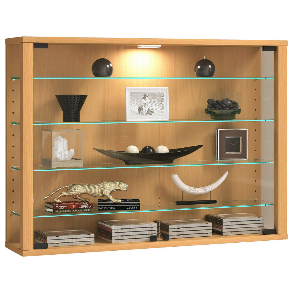Thumbnail - Mid.you Hängevitrine Vitrosa, Buche, Glas, 4 Fächer, 83x60x18 cm, hängend, Wohnzimmer, Wohnwände, Vitrinenschränke