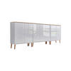 SIDEBOARD Mailand Set 6 + HF  in 263,5/86/33 cm  - Weiß Hochglanz/Eiche Artisan, MODERN, Holz/Holzwerkstoff (263,5/86/33cm) - MID.YOU