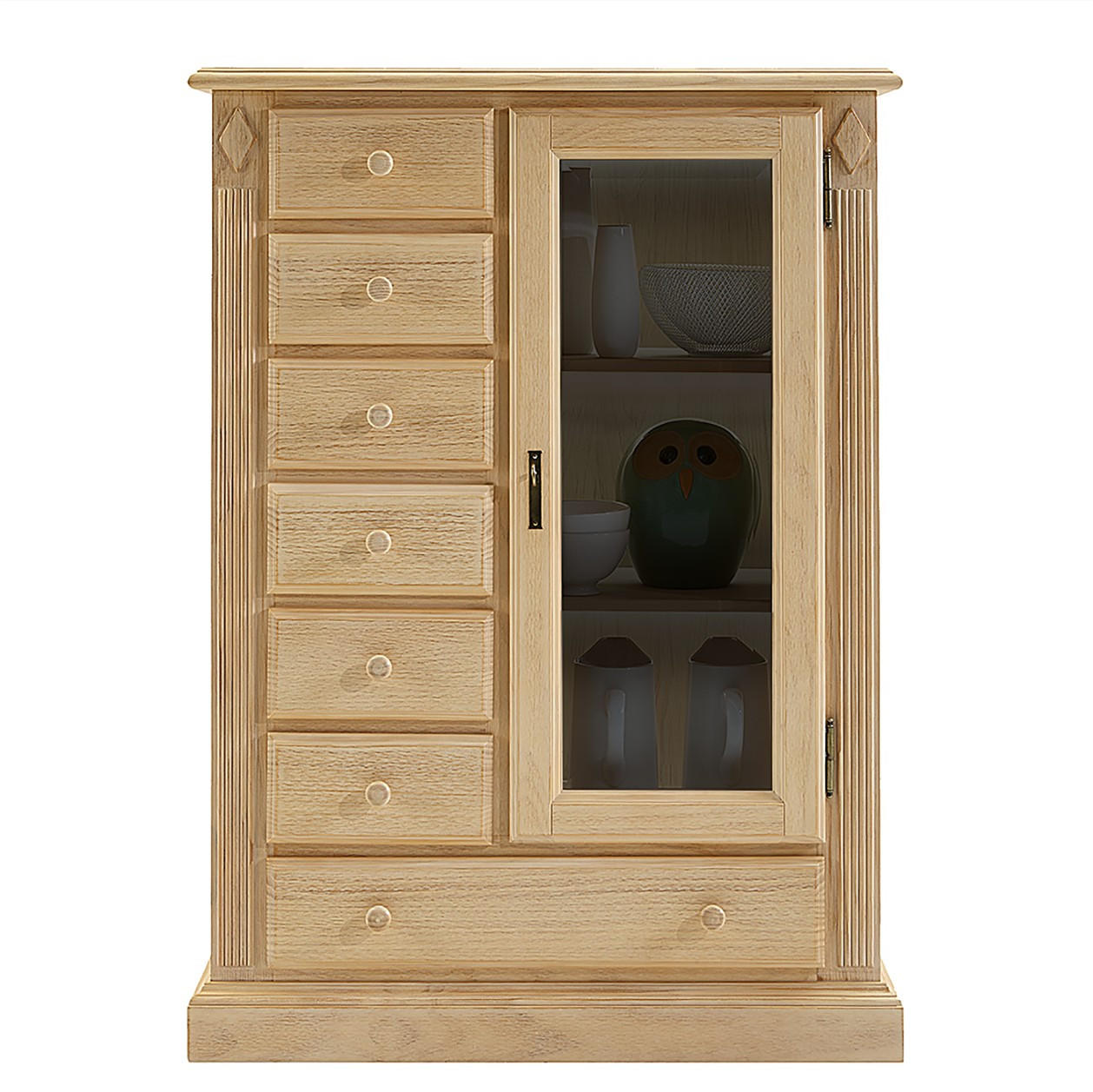 HIGHBOARD Cadiz  in 95/131/47 cm  - Beige, Design, Holz (95/131/47cm) - Livetastic