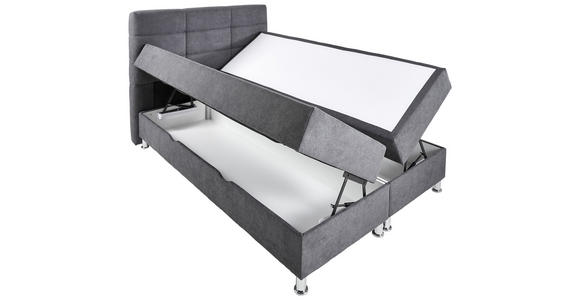 BOXBETT 160/200 cm  in Anthrazit  - Chromfarben/Anthrazit, KONVENTIONELL, Textil/Metall (160/200cm) - Carryhome