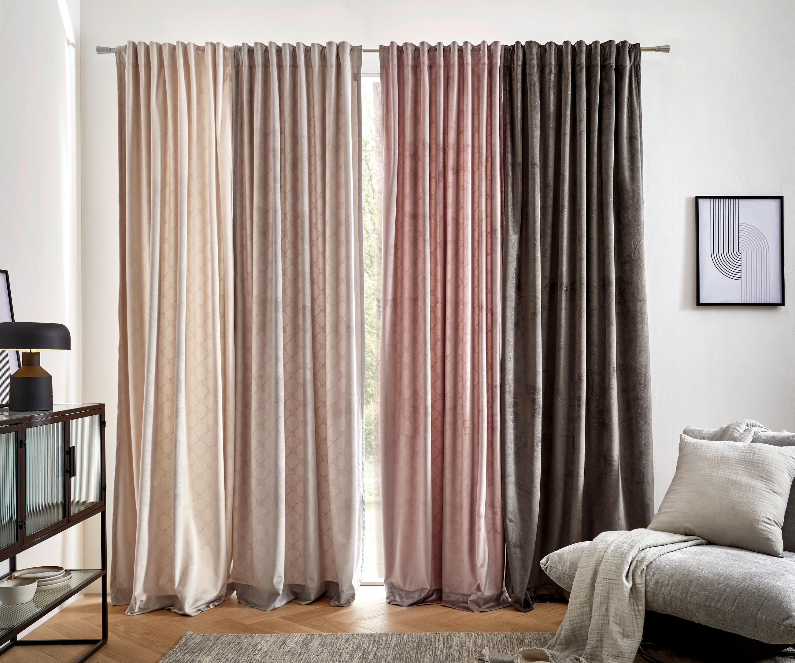 FERTIGVORHANG  blickdicht   130/250 cm  - Sandfarben, Design, Textil (130/250cm) - Joop!