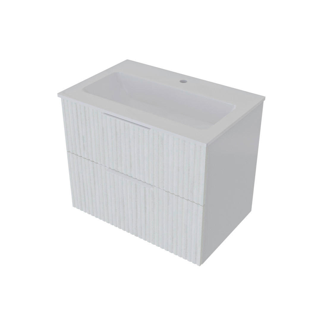 KOMBI UMIVAONIK  bijela visoki sjaj  - bijela visoki sjaj, Basics, drvo/keramika (71,5/46,5/58cm)