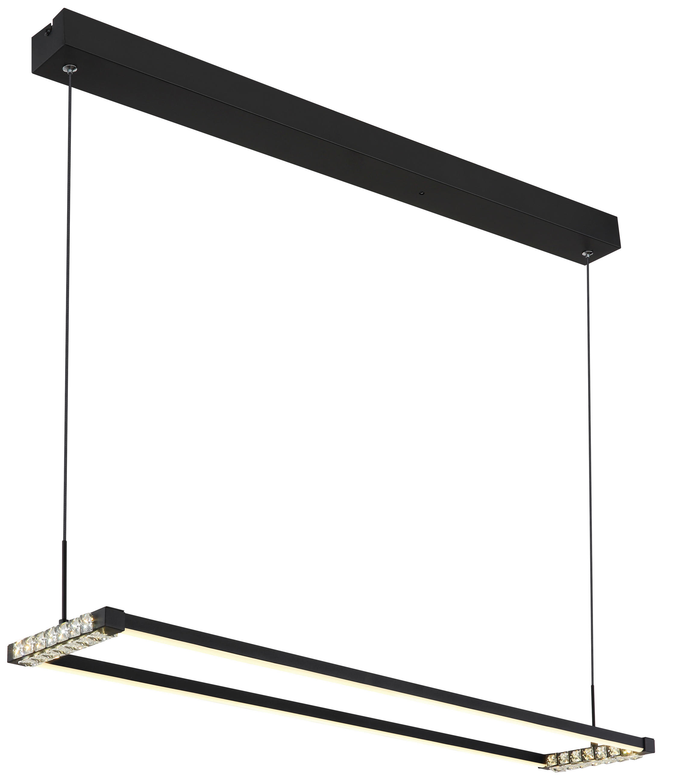 LED-HÄNGELEUCHTE 102,5/20,6/150 cm   - Klar/Schwarz, Design, Kunststoff/Metall (102,5/20,6/150cm) - Globo