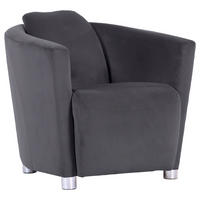 COCKTAILSESSEL Mikrofaser Dunkelgrau    - Chromfarben/Dunkelgrau, Design, Holzwerkstoff/Textil (72/72/85cm)
