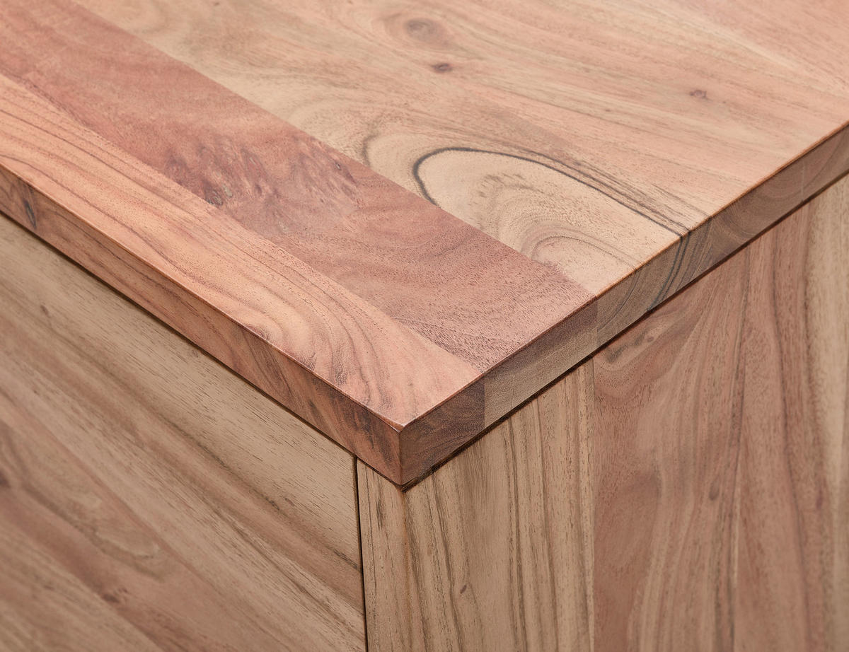 SIDEBOARD  in 160/76/40 cm  - Schwarz/Naturfarben, LIFESTYLE, Holz/Metall (160/76/40cm) - Livetastic