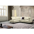 ECKSOFA in Samt Creme  - Creme/Schwarz, Design, Textil/Metall (200/241cm) - Carryhome