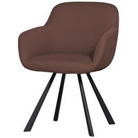 ARMLEHNSTUHL  in Netzbespannung  - Schwarz/Braun, Design, Textil/Metall (58/79/58cm) - Livetastic