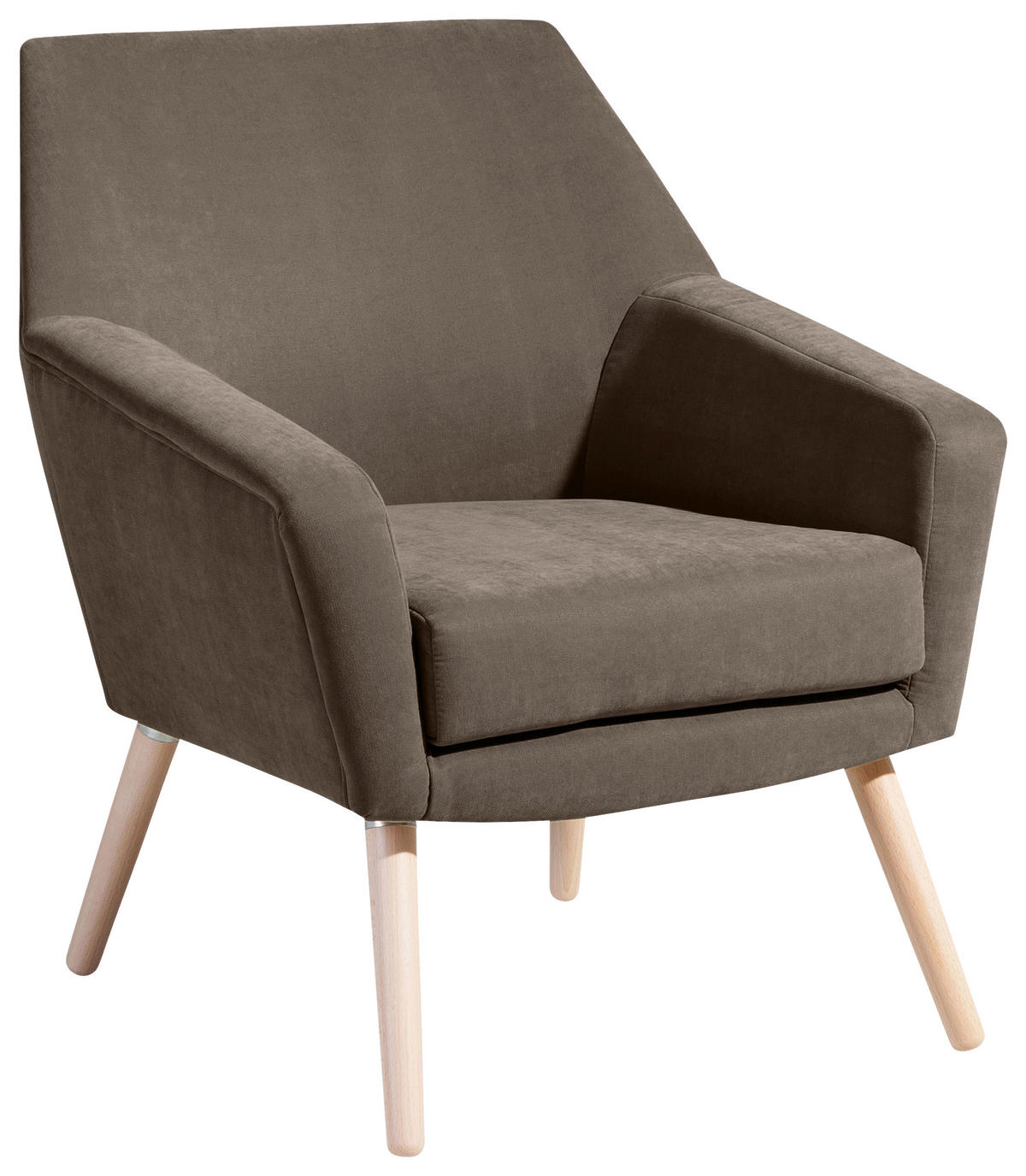 SESSEL in Velours Sahara  - Buchefarben/Sahara, Design, Holz/Textil (67/81/71cm) - Max Winzer