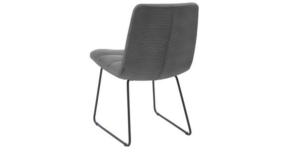 STUHL  in Cord Textil  - Dunkelgrau/Schwarz, Design, Textil/Metall (52/88/66cm) - Dieter Knoll