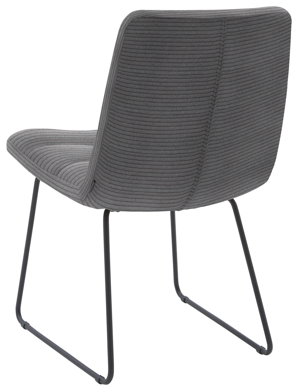 STUHL  in Cord Textil  - Dunkelgrau/Schwarz, Design, Textil/Metall (52/88/66cm) - Dieter Knoll