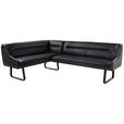 ECKBANK 178/237 cm in Anthrazit - Anthrazit/Schwarz, Design, Leder/Textil (178/237cm) - Novel